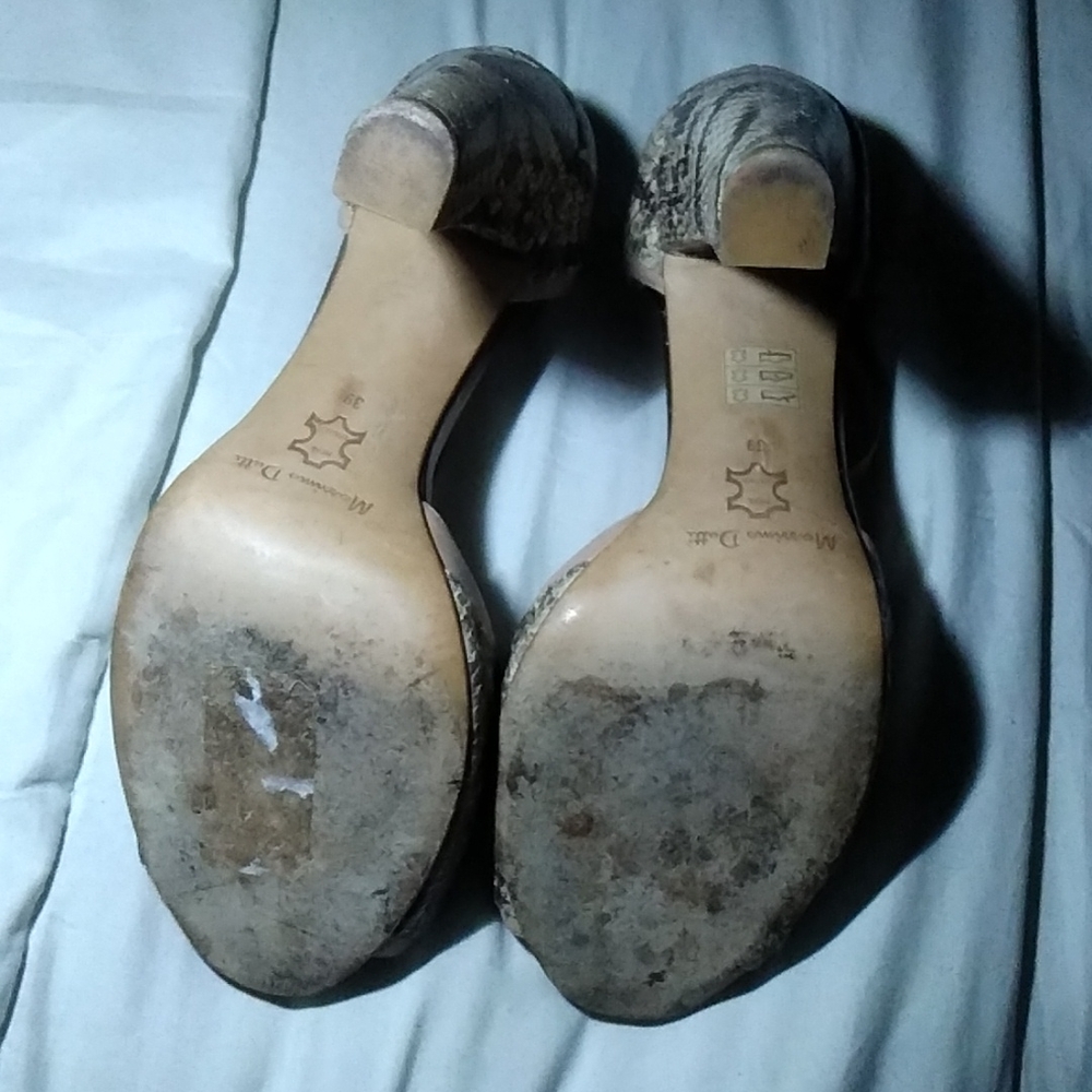 .Massimo Dutti Ladies Heels, Open Toe, Python Blo… - image 5